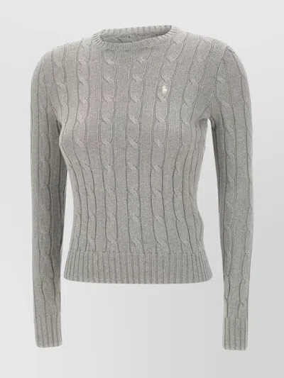 Polo Ralph Lauren Women's Cable Knit Cotton Sweater In Grey