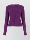POLO RALPH LAUREN CABLE KNIT CREWNECK SWEATER WITH RIBBED HEM AND CUFFS