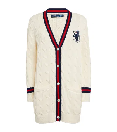 Polo Ralph Lauren Cable-knit Cricket Cardigan In White