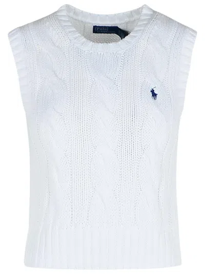 POLO RALPH LAUREN CABLE-KNIT CROPPED VEST