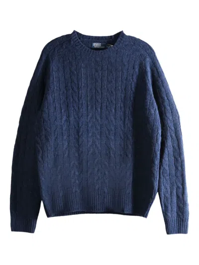 POLO RALPH LAUREN 绞花针织肘部贴花毛衣