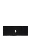 Polo Ralph Lauren Cable-knit Embroidered Head Band In Black