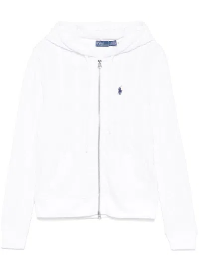 POLO RALPH LAUREN POLO RALPH LAUREN CABLE KNIT EMBROIDERED LOGO ZIPPED HOODIE