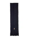 Polo Ralph Lauren Cable-knit Embroidered Scarf In Black