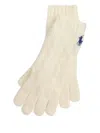 Polo Ralph Lauren Womens Cream Cable Knitted Wool And Cashmere Gloves In White