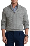 POLO RALPH LAUREN POLO RALPH LAUREN CABLE KNIT HALF ZIP COTTON BLEND PULLOVER