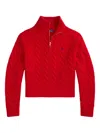 Polo Ralph Lauren Cable-knit Wool And Cashmere-blend Sweater In Red