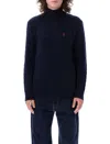 Polo Ralph Lauren Cable Knit Turtleneck Sweater In Blue