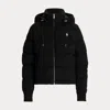 Polo Ralph Lauren Cable-knit Hooded Down Coat In Black