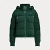 Polo Ralph Lauren Cable-knit Hooded Down Coat In Green
