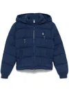 Polo Ralph Lauren Cable-knit Hooded Puffer Jacket In Blau