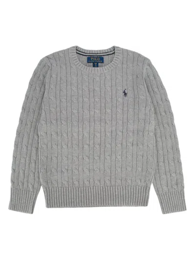 Polo Ralph Lauren Kids' Cable-knit Jumper In 灰色