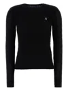 Polo Ralph Lauren Cable Wool And Cashmere Crewneck Jumper Clothing In Black