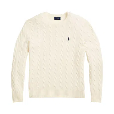 Pre-owned Polo Ralph Lauren Cable Knit Jumper 'andover Cream' | White | Men's Size Xl