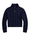 Polo Ralph Lauren Cable-knit High-neck Sweater With Iconic Embroidery In Blue