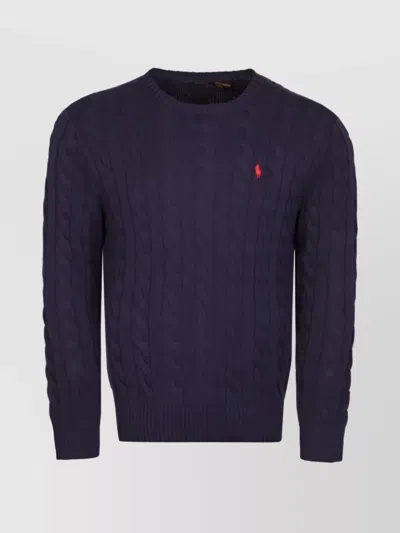 POLO RALPH LAUREN CABLE-KNIT JUMPER FEATURING EMBROIDERED LOGO