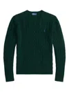 Polo Ralph Lauren Wool And Cashmere Cable Knit Crew Neck Sweater In Green
