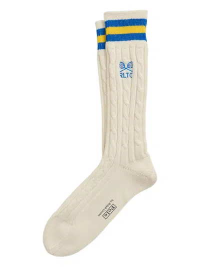 Polo Ralph Lauren Cable-knit Knee-high Socks In Neutral