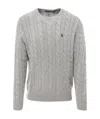 Polo Ralph Lauren Maglia In Cotone A Trecce Regular-fit Sweater In Gray