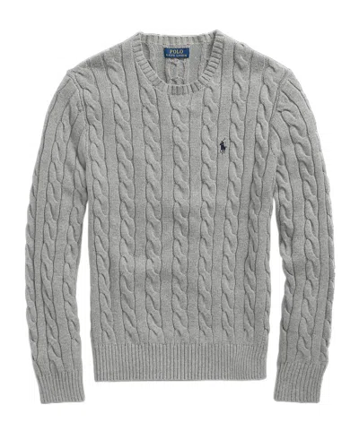 Polo Ralph Lauren Maglia In Cotone A Trecce Regular-fit Sweater In Gray