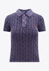 Polo Ralph Lauren Purple Polo Pony Short Sleeve Shirt In Cotton Woman In Blue