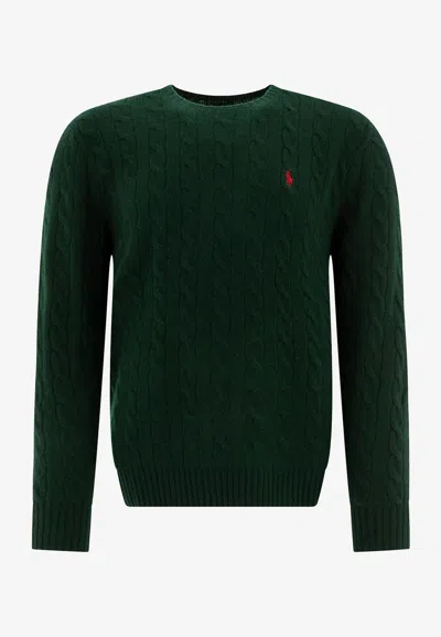 POLO RALPH LAUREN CABLE KNIT LOGO SWEATER