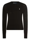 Polo Ralph Lauren Cable-knit Logo Sweater In Black