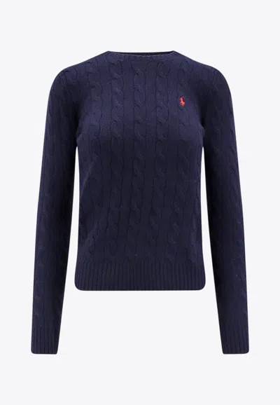 POLO RALPH LAUREN CABLE KNIT LOGO SWEATER