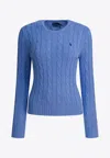 Polo Ralph Lauren Cable-knit Logo Sweater In Blue