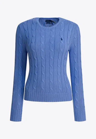 Polo Ralph Lauren Cable-knit Logo Sweater In Blue