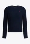 Polo Ralph Lauren Cable-knit Logo Sweater In Blue