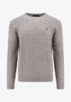 Polo Ralph Lauren Wool An Cashmere Cable Knit Sweater In Gray