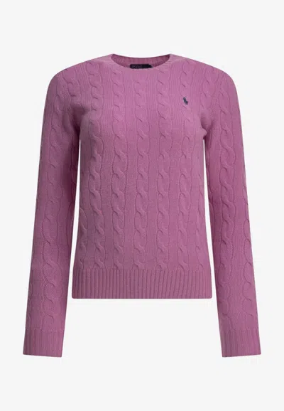 Polo Ralph Lauren Cable Knit Logo Sweater In Multi