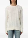 Polo Ralph Lauren Cable-knit Logo Sweater In White