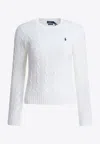Polo Ralph Lauren Cable-knit Logo Sweater In White