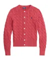 Polo Ralph Lauren Cable-knit Long-sleeve Cardigan In Red
