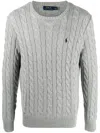 Polo Ralph Lauren Cable Knit Long Sleeve Sweater In Gray