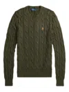 Polo Ralph Lauren Julianna Slim Fit Cable-knit Sweater In Green