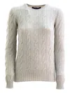 Polo Ralph Lauren Cable-knit Long-sleeves Sweater In White