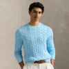 Polo Ralph Lauren Cable-knit Mineral-dyed Cotton Sweater In Sky
