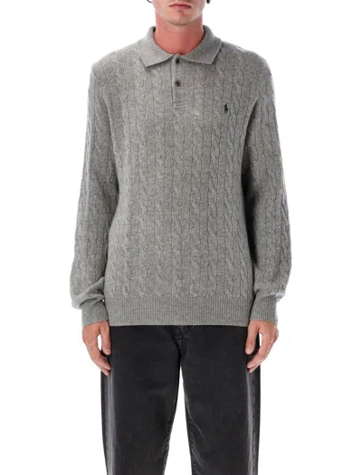 POLO RALPH LAUREN POLO RALPH LAUREN CABLE KNIT POLO SWEATER