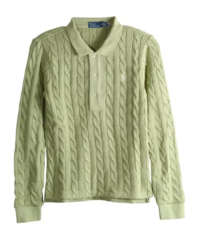 Polo Ralph Lauren Cable-knit Polo Jumper In Green