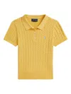 Polo Ralph Lauren Ralph Lauren Mini-cable Cotton Polo Sweater In Yellow