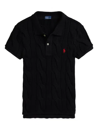 Polo Ralph Lauren Cable-knit Polo Shirt In Blue