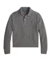 Polo Ralph Lauren Cable-knit Polo Shirt In Gray