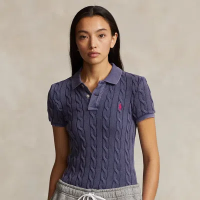 Polo Ralph Lauren Cotton Polo Shirt With Embroidered Logo In Grey