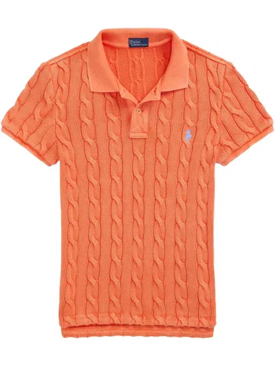 Polo Ralph Lauren Cable-knit Polo Shirt In Orange