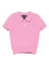 Polo Ralph Lauren Cable-knit Polo Shirt In Pink