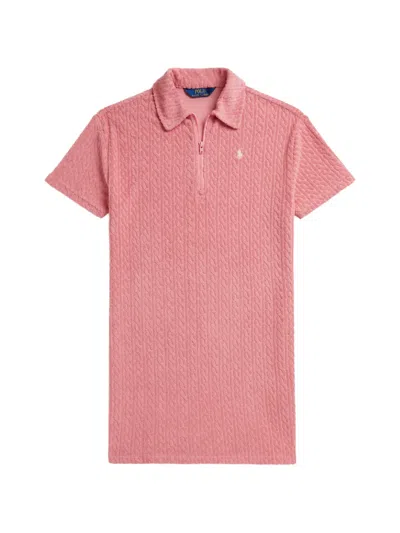 Polo Ralph Lauren Cable-knit Polo Shirt In Pink