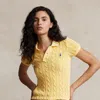 Polo Ralph Lauren Cable-knit Polo Shirt In Yellow